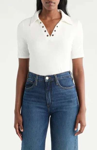 Cyrus Johnny Collar Top In Brown