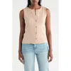 Cyrus Lace Trim Button-up Vest In Brown