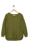 Cyrus Link Stitch Tunic Sweater In Green