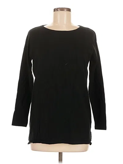 Pre-owned Cyrus Long Sleeve Top Black Boatneck Tops