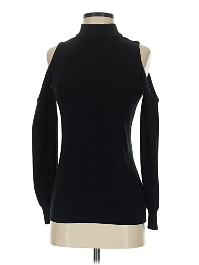 Pre-owned Cyrus Long Sleeve Top Black Cold Shoulder Neckline Tops