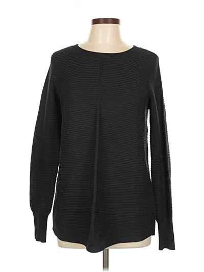 Pre-owned Cyrus Long Sleeve Top Black Crew Neck Tops