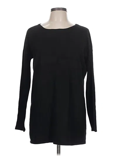 Pre-owned Cyrus Long Sleeve Top Black Crew Neck Tops