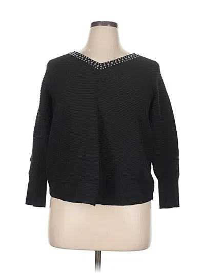 Pre-owned Cyrus Long Sleeve Top Black Open Neckline Tops