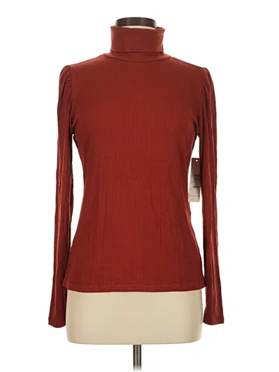 Cyrus Long Sleeve Top Burgundy Turtleneck Tops