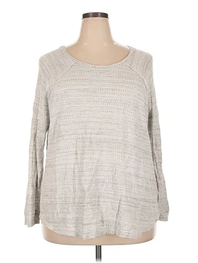 Pre-owned Cyrus Long Sleeve Top Gray Boatneck Tops
