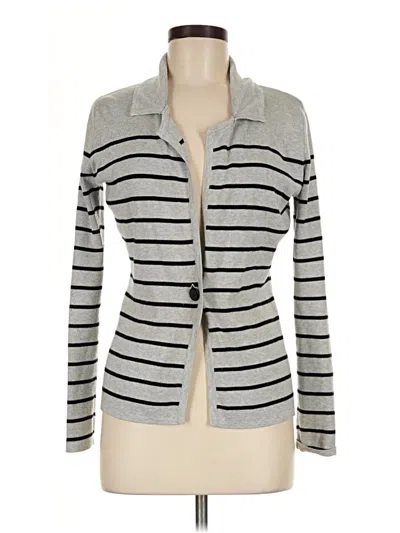 Pre-owned Cyrus Long Sleeve Top Gray Collared Neckline Tops