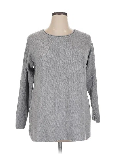 Pre-owned Cyrus Long Sleeve Top Gray Crew Neck Tops