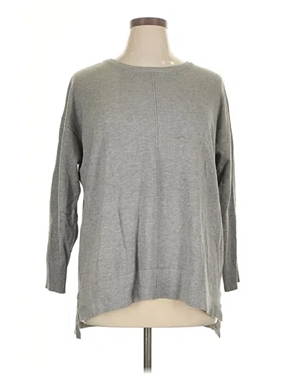 Pre-owned Cyrus Long Sleeve Top Gray Crew Neck Tops