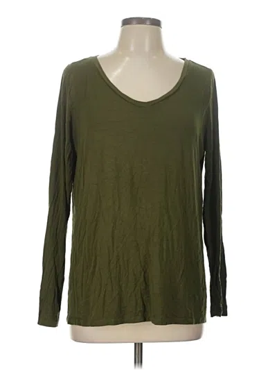 Pre-owned Cyrus Long Sleeve Top Green Scoop Neck Tops
