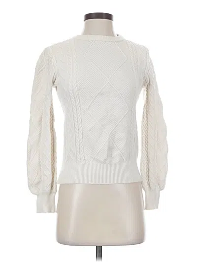 Pre-owned Cyrus Long Sleeve Top Ivory Turtleneck Tops In White