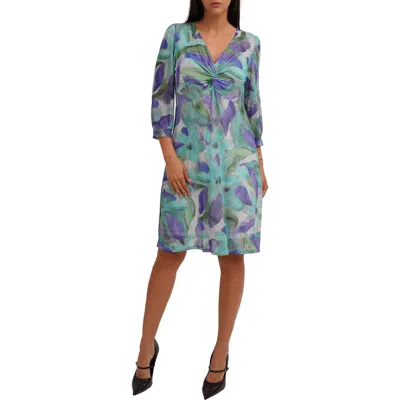 Cyrus Mesh Twist Front Dress In Multi