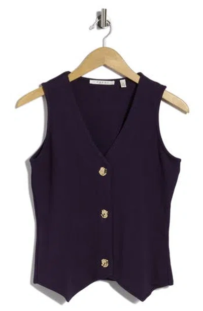 Cyrus Milano Button Front Knit Vest In Blue