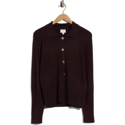 Cyrus Novelty Button Cardigan In Brown