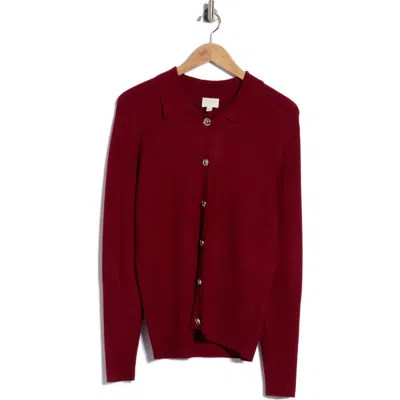 Cyrus Novelty Button Cardigan In Red