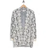 Cyrus Open Front Eyelash Knit Cardigan In Multi