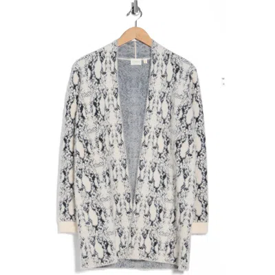 Cyrus Open Front Eyelash Knit Cardigan In Multi
