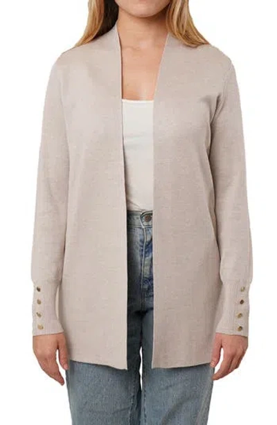 Cyrus Open Front Knit Cardigan In Neutral