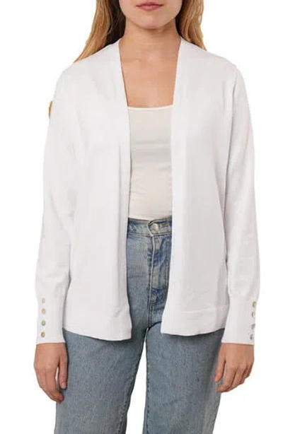 Cyrus Open Front Knit Cardigan In White