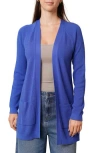 Cyrus Open Front Pocket Cardigan In Blue