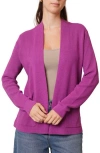 Cyrus Open Front Waffle Cardigan In Purple
