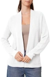 Cyrus Open Front Waffle Cardigan In White