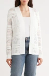 Cyrus Open Stitch Cardigan In White