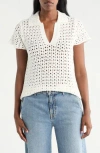 Cyrus Open Stitch Polo In White