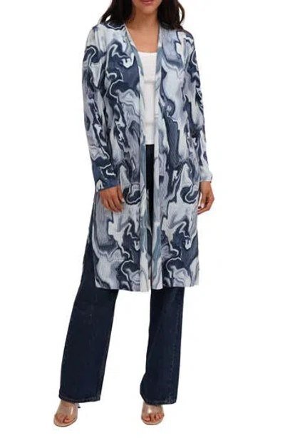 Cyrus Plissé Print Duster In Blue