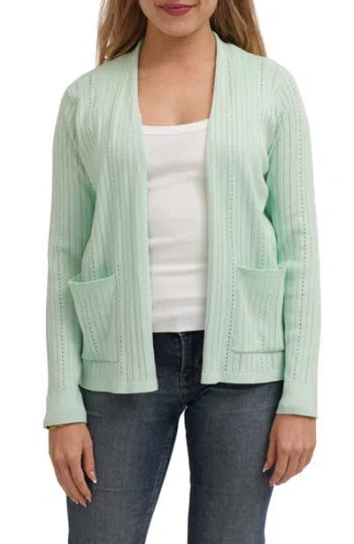 Cyrus Pointelle Cardigan In Blue
