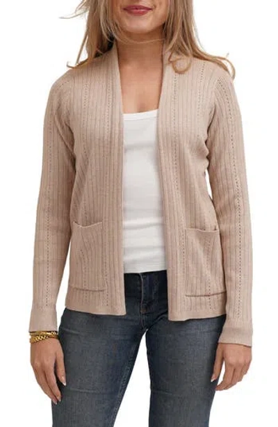 Cyrus Pointelle Cardigan In Neutral