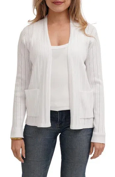 Cyrus Pointelle Cardigan In White