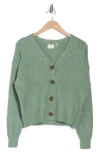 Cyrus Pointelle Knit Button Cardigan In Eucalyptus