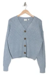 Cyrus Pointelle Knit Button Cardigan In Lily Blue