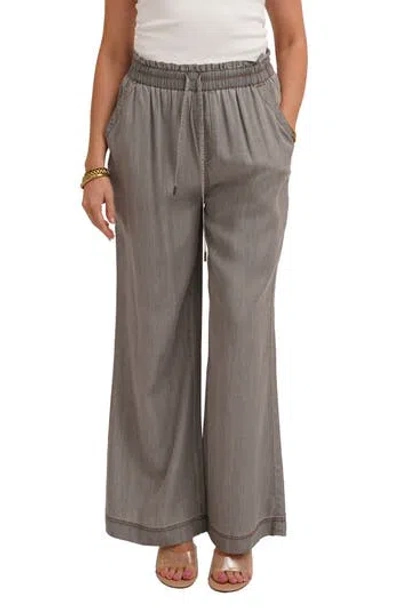 Cyrus Pull On Wide Leg Pants In Brown