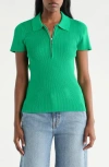 Cyrus Quarter Zip Polo In Green