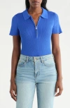 Cyrus Quarter Zip Polo In Blue