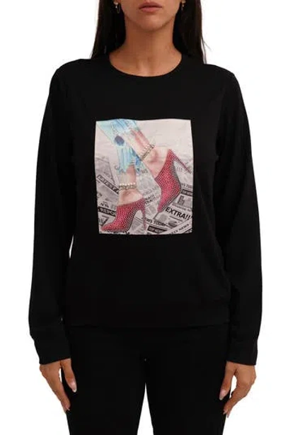 Cyrus Red Shoes Sweatshirt In Black