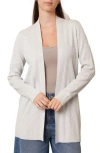 Cyrus Ribbed Open Front Long Cardigan In Gray