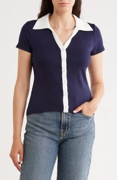 Cyrus Short Sleeve Button-up Shirt In Purple