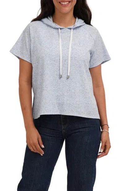 Cyrus Short Sleeve Pullover Hoodie In Blue