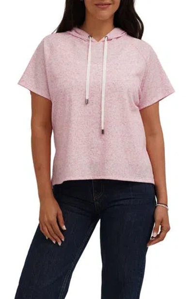 Cyrus Short Sleeve Pullover Hoodie In Pink