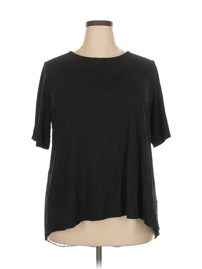 Pre-owned Cyrus Short Sleeve Top Black Crew Neck Tops