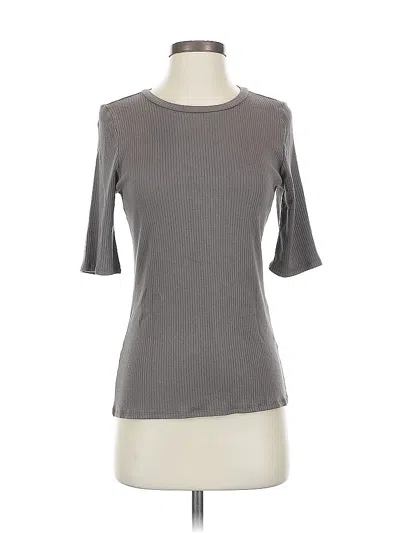 Pre-owned Cyrus Short Sleeve Top Gray Boatneck Tops