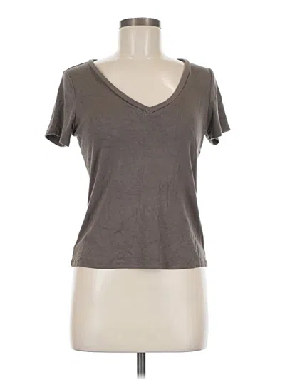 Pre-owned Cyrus Short Sleeve Top Gray V-neck Tops