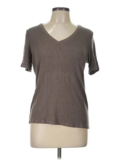 Pre-owned Cyrus Short Sleeve Top Gray V-neck Tops
