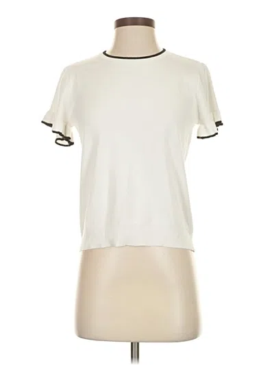 Pre-owned Cyrus Short Sleeve Top Ivory Crew Neck Tops In White