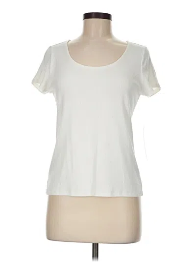 Pre-owned Cyrus Short Sleeve Top Ivory Scoop Neck Tops