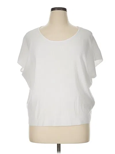 Pre-owned Cyrus Short Sleeve Top White Ruffles Neckline Tops