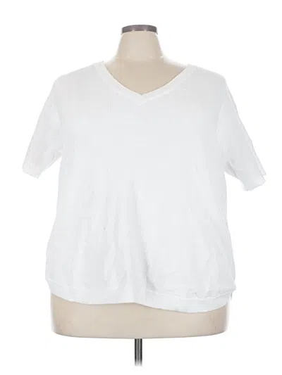 Pre-owned Cyrus Short Sleeve Top White V-neck Tops